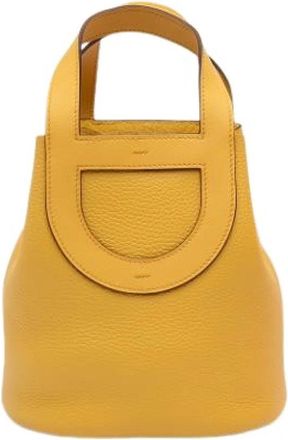 Herm&egrave;s Pre-owned Bucket Bag - Dames - Vintage Tas - Geel - ONE Size - Leer - Vintage