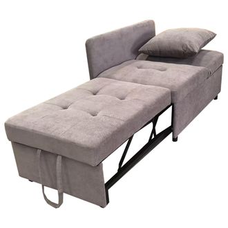 STILVORA Sof&aacute; Cama Convertible 3 En 1 Con Respaldo Ajustable 5 Posiciones Y Coj&iacute;n Ahorra Espacio En Tela Gris