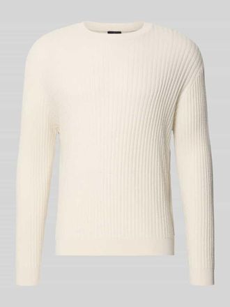 A|X Armani Exchange Slim Fit Pullover in Strick-Optik in Offwhite, Gr&ouml;&szlig;e XXL