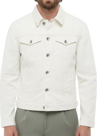 Brunello Cucinelli White Shirt Collar Denim Jacket