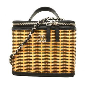 Chanel Black Brown Leather Vanity Bag (Pre-Owned)