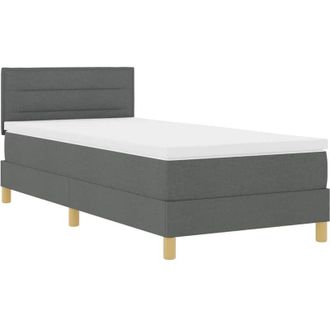 vidaXL Cama Box Spring Con Colch&oacute;n Gris Oscuro 90 X 200 Cm Tela Vidaxl