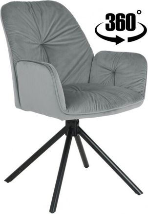 OEM Silla Giratoria Koen Tapizada En Terciopelo, Gris Oscuro