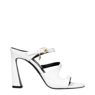 Versace White Leather Stiletto Heel Womens Sandals