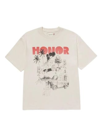 Honor The Gift T-shirt met grafische print - Beige