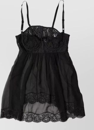 Dolce & Gabbana silk floral lace lingerie top