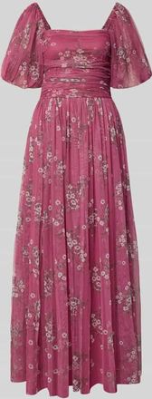 Lace & Beads Abendkleid mit Karree-Ausschnitt in Pink, Gr&ouml;&szlig;e XXS