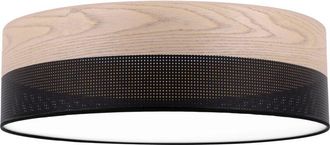 OEM L&aacute;mpara De Techo De Plexi De Madera Negra 50cm Roble Cl&aacute;sico