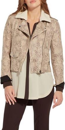 Lyssé Rosalind Detachable Faux Shearling Collar Crop Jacket in Rock Snake at Nordstrom Rack, Size X-Large