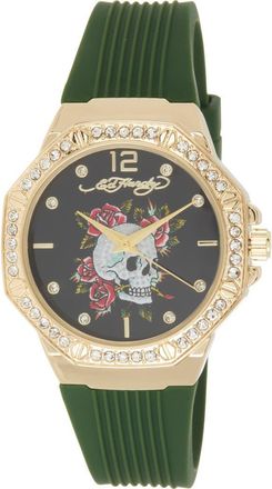 Ed Hardy Silicone Strap Watch, 38mm in Matte Green at Nordstrom Rack