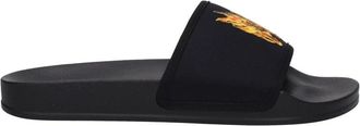 Palm Angels Logo Slides - Heren - Sandalen - Zwart - 40 EU - Polyester - Schoenen