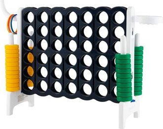 Costway Costway - Cosway Conecta 4 Gigante, Mega 4 Para Ni&ntilde;os Y Adultos, Juego De Exterior 74 Cm Con Canasta Y Juego De Lanzamiento De Anillos, 42 Piezas Giga