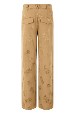 Veronica Beard Floral Jacquard Trousers - Beige