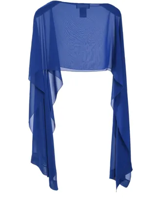 Talbot Runhof georgette cape - women - Polyester - OS - Blue