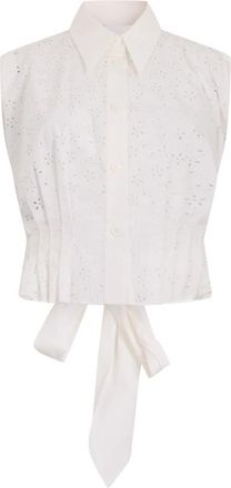 Philosophy di Lorenzo Serafini Wit hemd zonder mouwen elegant veelzijdig - Dames - Overhemden - Wit - 2XS - Katoen - Overhemden