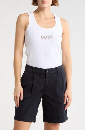 Boss Orange by Hugo Boss Ematite Embellished Tank Top in White at Nordstrom Rack, Size X-Small