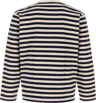 Junya Watanabe Striped Cotton T-Shirt - Navy