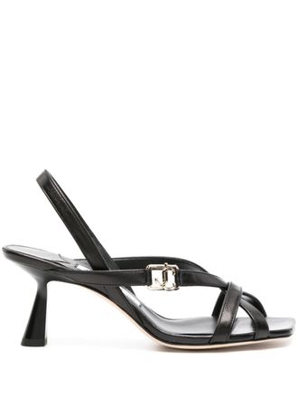 Jimmy Choo London 65mm Jess leather sandals - women - Calf Leather/Calf Leather/Calf Leather - 40 - Black