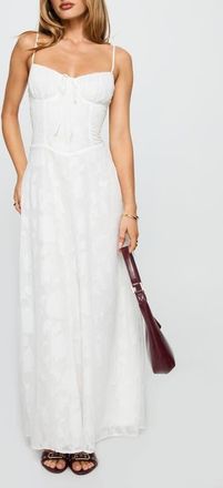 Princess Polly Kosetta Floral Burnout Maxi Dress in White at Nordstrom, Size 12