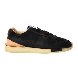 Clarks Heren Leren Trainers (Zwart)