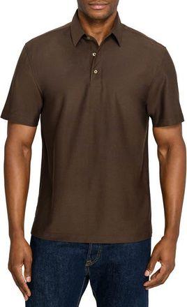 Brooklyn Brigade Solid Mapleton Luxe Cross Dyed Polo in Brown at Nordstrom, Size Xx-Large