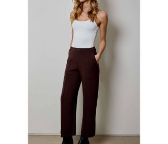 Design History Porter Wide Leg Pants In Chocolate Brown