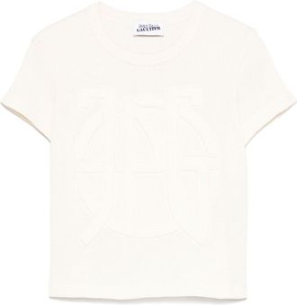 Jean Paul Gaultier T-shirt con logo goffrato - Toni neutri