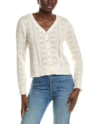 CeCe by Cynthia Steffe Bow Pointelle Cardigan