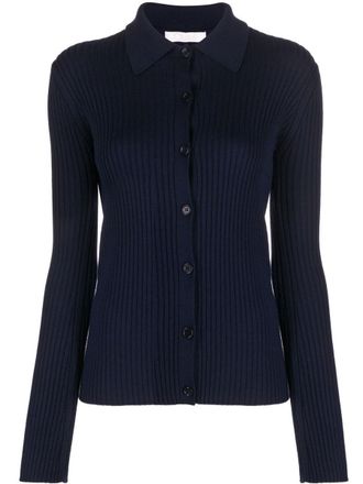Chloé Long Sleeve Wool Polo Shirt