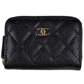 Chanel Black Grained Calfskin Coin Purse/Coin Case (Pre-Owned)