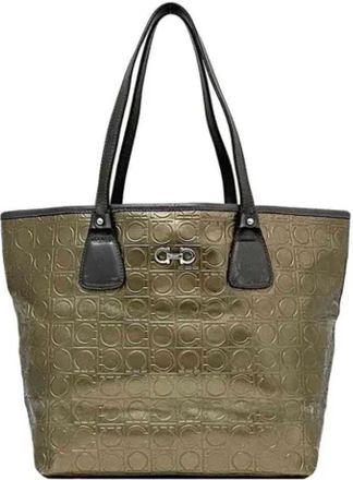 Ferragamo Tweedehands leren schoudertassen - Dames - Vintage Shopper - Geel - ONE Size - Leer - Vintage