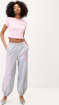 True Religion Womens Rhinestone logo fleece jogger