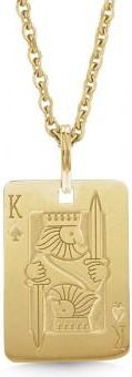 Allurez Playing Card Pendant Necklace 14K Yellow Gold