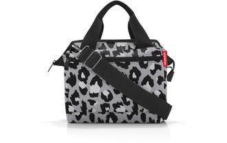 Reisenthel Umh&auml;ngetasche REISENTHEL Allrounder Cross Leo Nero, Damen, Gr. B/H/T: 22cm x 24cm x 13cm, grau (grau, schwarz, wei&szlig;), Polyester, Taschen Umh&auml;ngetasche