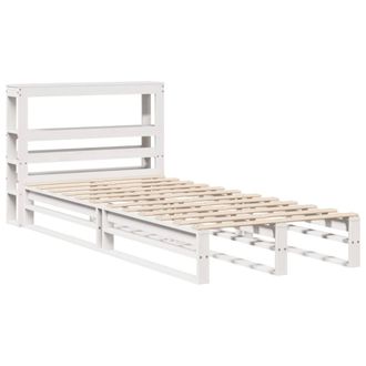 Berkfield Home Decorative Bed Frame Frame White 75x190 cm Small Single Solid Woo