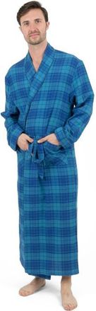 Leveret Mens Flannel Robe, 100% Cotton in Navy & Blue at Nordstrom, Size Xxx-Large