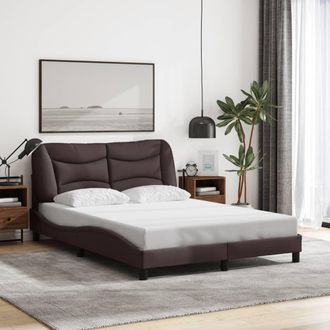 vidaXL Vidaxl - Estructura De Cama Sin Colch&oacute;n Tela Marr&oacute;n Oscuro 120x200 Cm