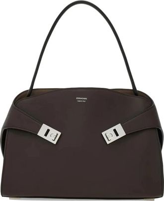Ferragamo Hug Shoulder Bag - Dames - Schoudertassen - Bruin - ONE Size - Leer - Tassen