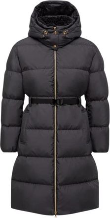 Moncler Briant Hooded Long Down Jacket - Heren - Parka Jassen - Zwart - M - Leer - Jassen