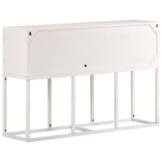 Berkfield Home Sideboard 115x30x76 cm Solid Mango Wood in White | Size: 115 x 30 x 76 cm