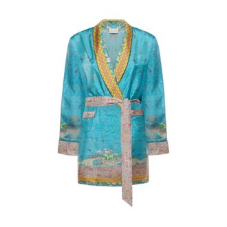 Pierre-Louis Mascia Nachtkleding, Dames, Blauw, ONE Size, Aloe Robe