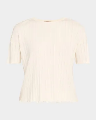 Eberjey Pointelle Short-Sleeve Tee