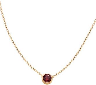 Argento Vivo Birthstone Pendant Necklace in Gold/january at Nordstrom