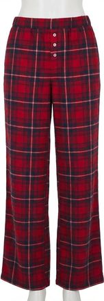 Z Supply Hangout Plaid Pants In Haute Red