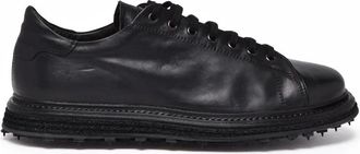 Shoto Black Leather Minimalist Sneakers