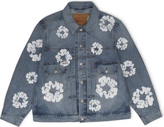 Denim Tears Blue Cotton Wreath Denim Jacket Light Wash