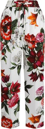 Dolce & Gabbana Pantaloni a fiori - Bianco
