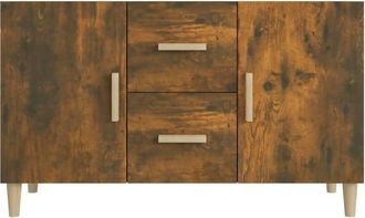Berkfield Home Sideboard Smoked Oak 100x36x60 cm Engineered Wood in Brown | Size: 100 x 36 x 60 cm