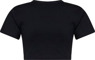 The Attico Womens Cropped T-Shirt Black Cotton T-Shirts & Jerseys