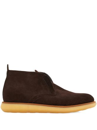 Ferragamo slip-on desert boots - men - Calf Suede/Rubber/Fabric - 10.5 - Brown